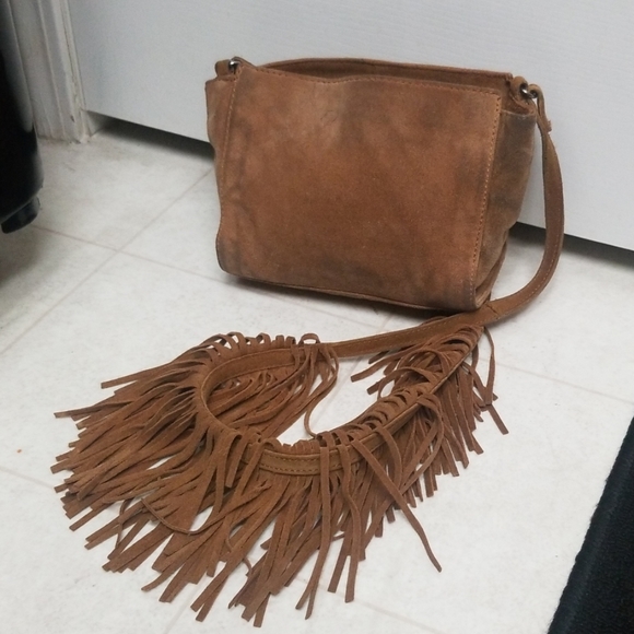Zara Handbags - Zara suede leather fringe crossbody bag Trafaluc